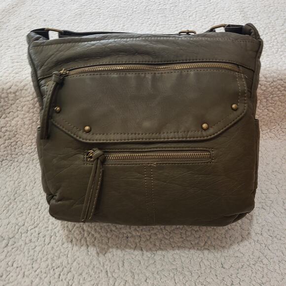 NEW Bueno of California Bueno Front Flap Large Crossbody Olive - Picture 2 of 7